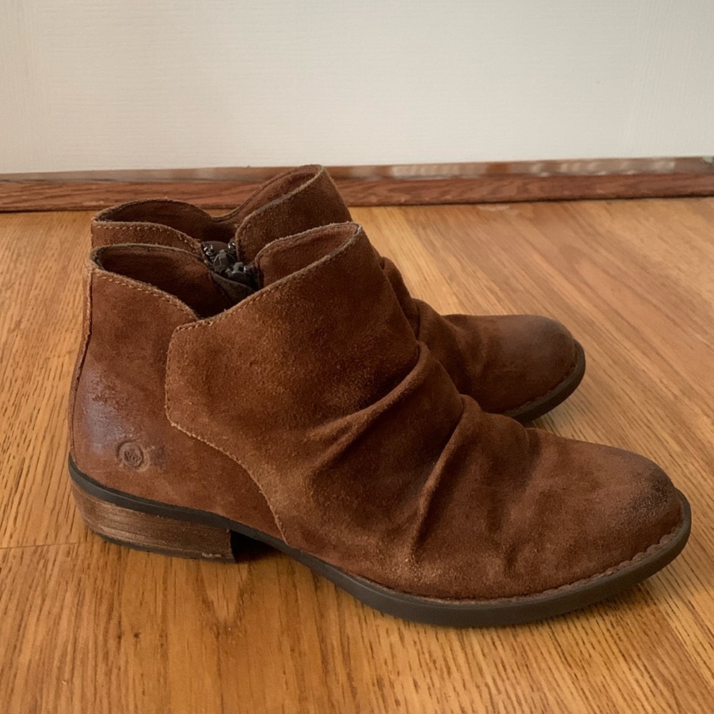 Born Boots Adalee Ankle Bootie Shoes Brown Slouchy Distressed